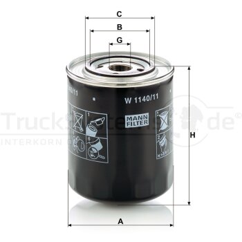 MANN-FILTER Ölfilter W 1140/11 - W1140/11 für...