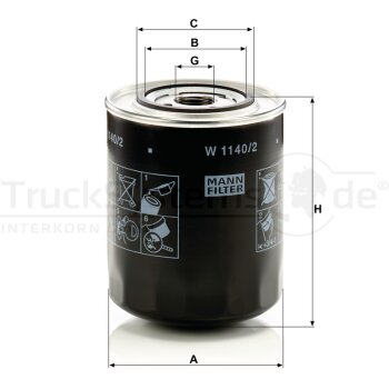 MANN-FILTER Ölfilter W 1140/2 - W1140/2 für E 7...