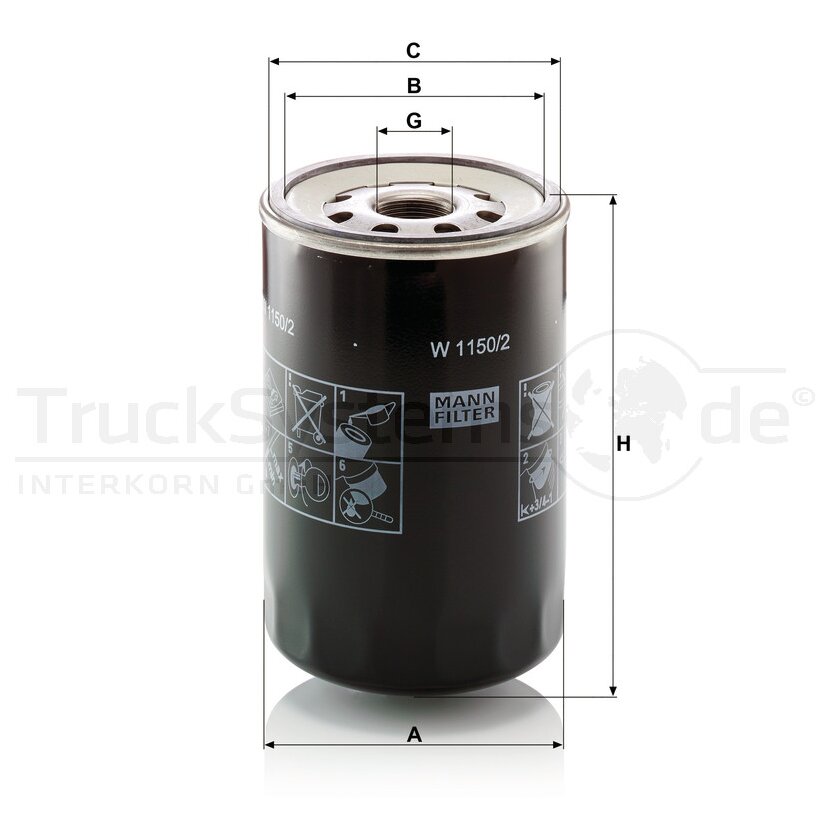 MANN-FILTER Ölfilter W 1150/2 - W1150/2 für 1909130