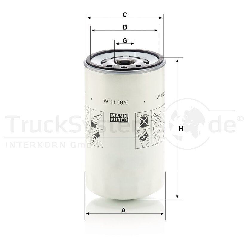 MANN-FILTER Schmierölwechselfilter - W1168/6 - W11686
