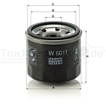 MANN-FILTER Ölfilter W 6011 - W6011 für 1230A040