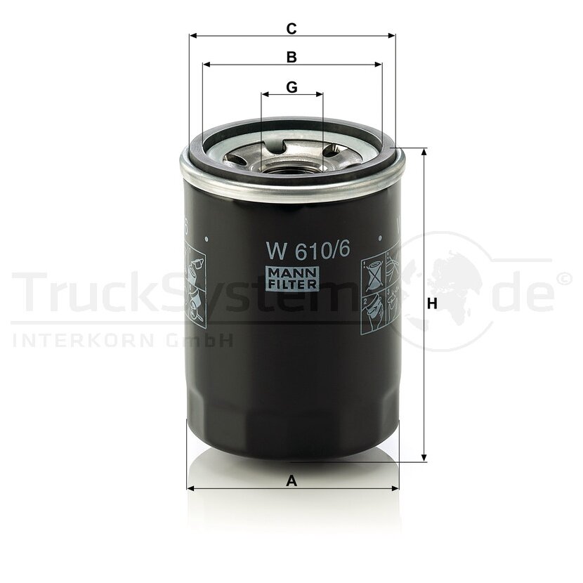 MANN-FILTER Ölfilter W 610/6 - W610/6 für 04154-PR3-E00