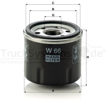 MANN-FILTER Ölfilter W 66 - W66 für 15208-00QAG