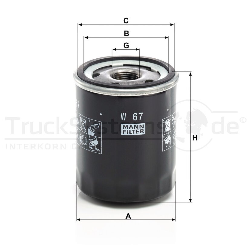 MANN-FILTER Ölfilter W 67 - W67 für 000 180 28 10