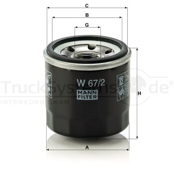 MANN-FILTER Ölfilter W 67/2 - W67/2 für...