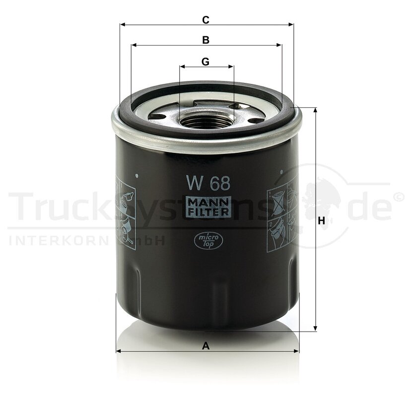 MANN-FILTER Ölfilter W 68 - W68 für MD134953