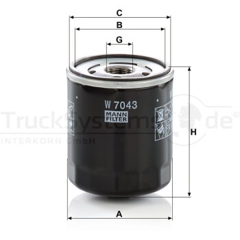 MANN-FILTER Schmierölwechselfilter - W7043