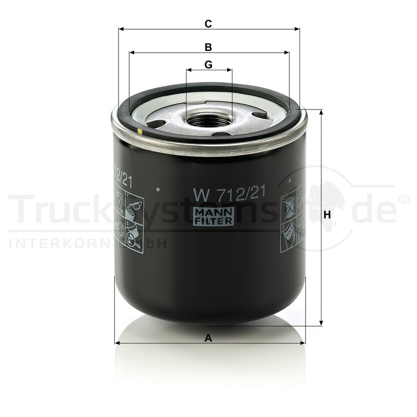 MANN-FILTER Ölfilter W 712/21 - W712/21 für 5005 572