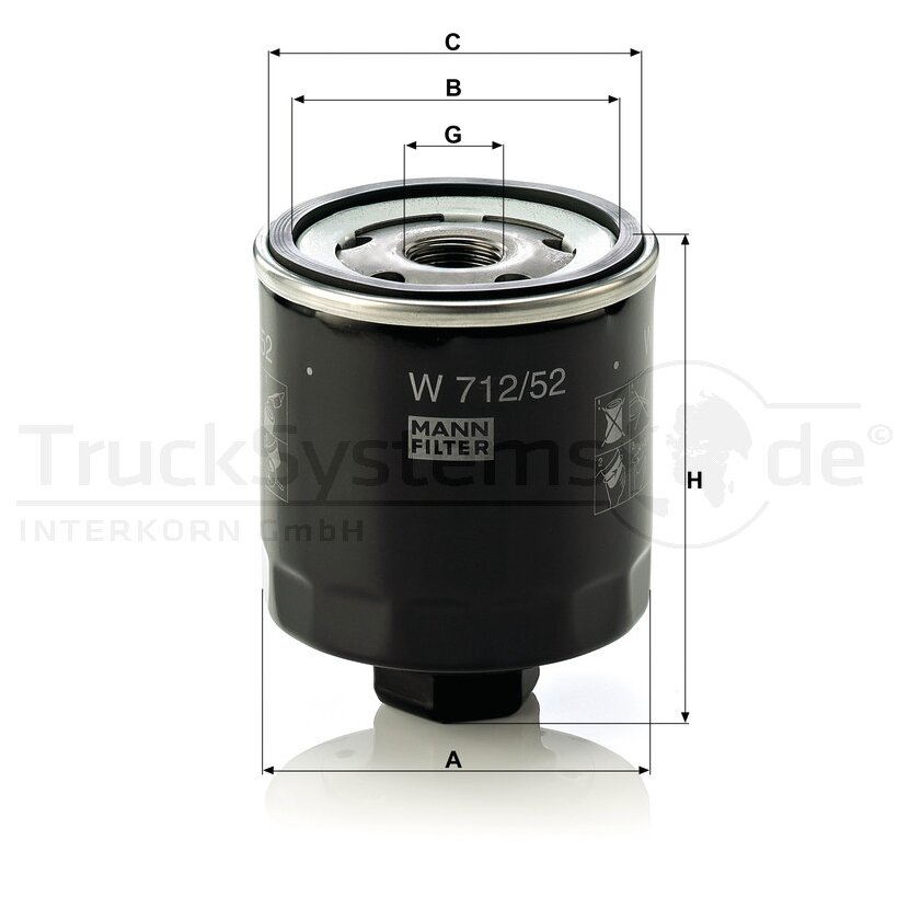 MANN-FILTER Ölfilter W 712/52 - W712/52 für 030 115 561 AA