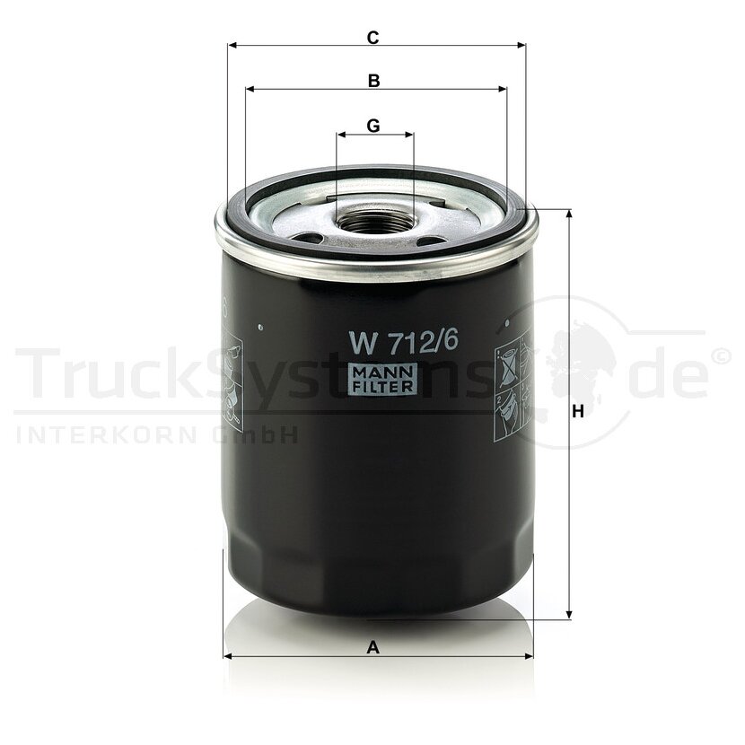MANN-FILTER Ölfilter W 712/6 - W712/6 für 11 42 1 250 534