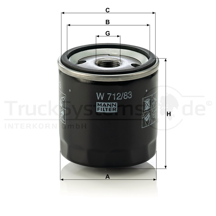 MANN-FILTER Ölfilter W 712/83 - W712/83 für 11 42 7 791 059
