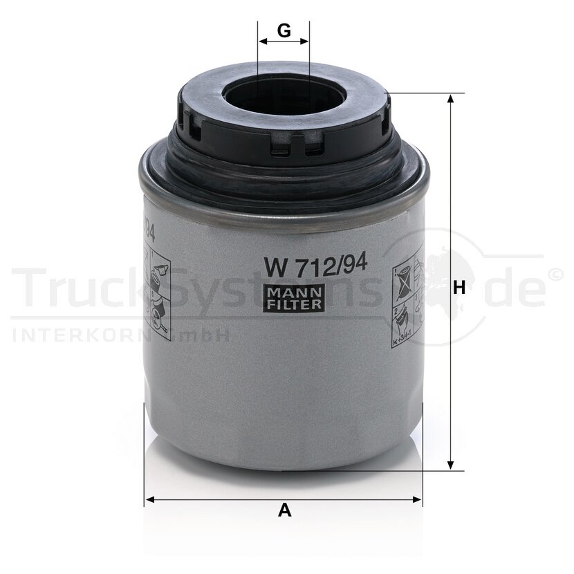 MANN-FILTER Ölfilter W 712/94 - W712/94 für 03C 115 561 D