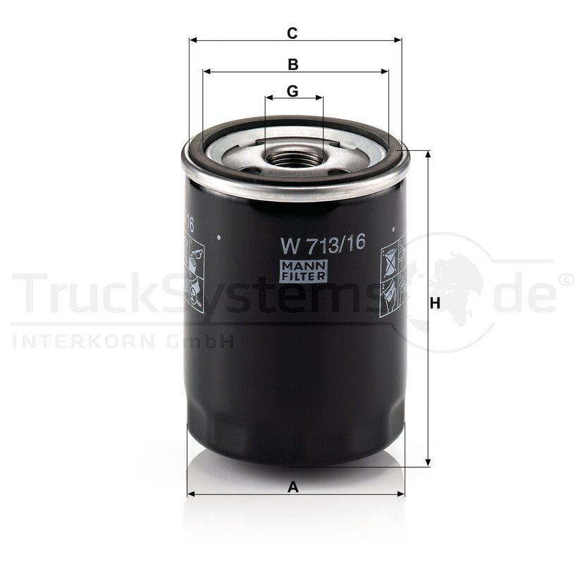 MANN-FILTER Ölfilter W 713/16 - W713/16 für 1109 AR