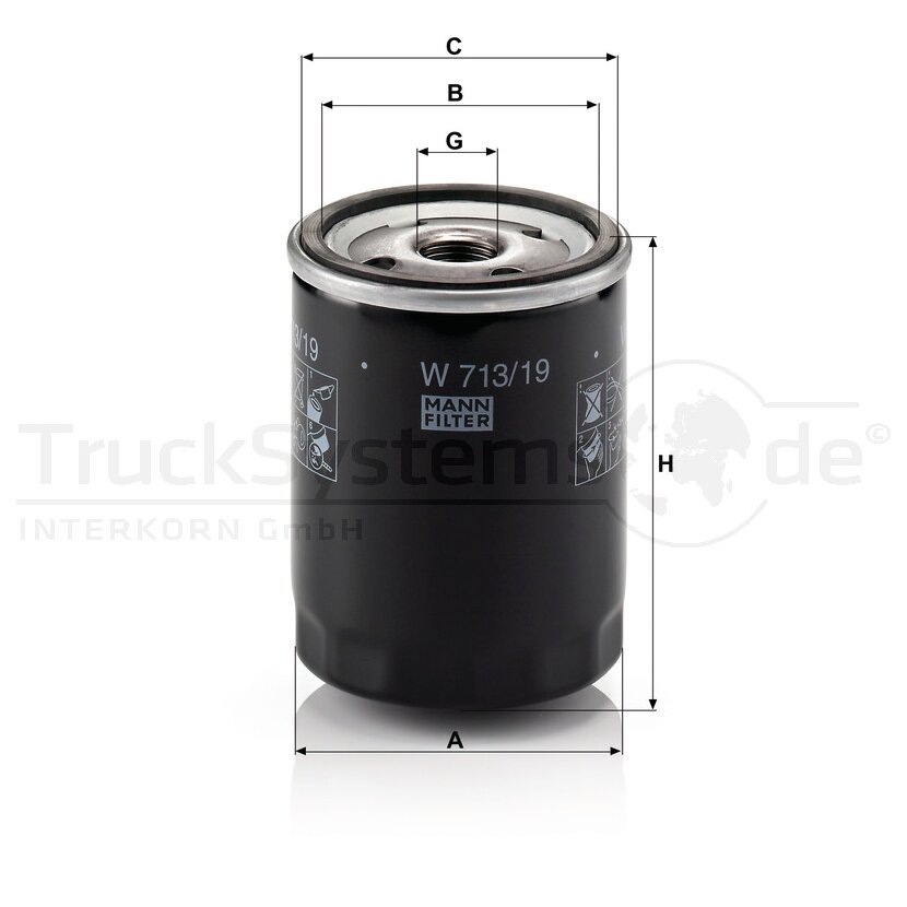 MANN-FILTER Ölfilter W 713/19 - W713/19 für 1039 020
