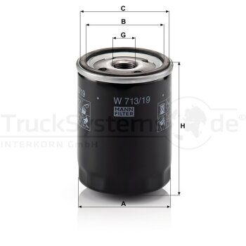 MANN-FILTER Ölfilter W 713/19 - W713/19 für...
