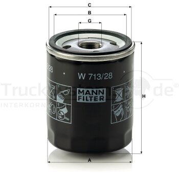 MANN-FILTER Ölfilter W 713/28 - W713/28 für...