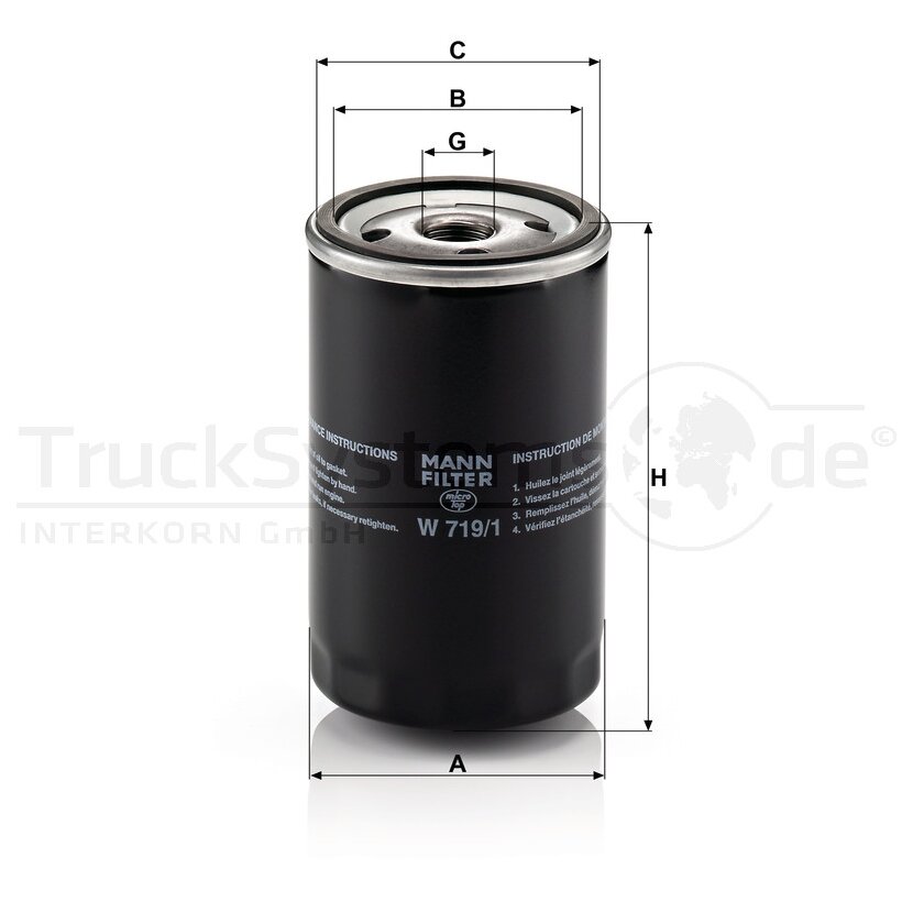 MANN-FILTER Ölfilter W 719/1 - W719/1 für MLS 000-149