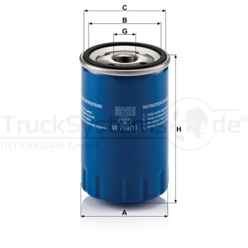 MANN-FILTER Ölfilter W 719/11 - W719/11 für...