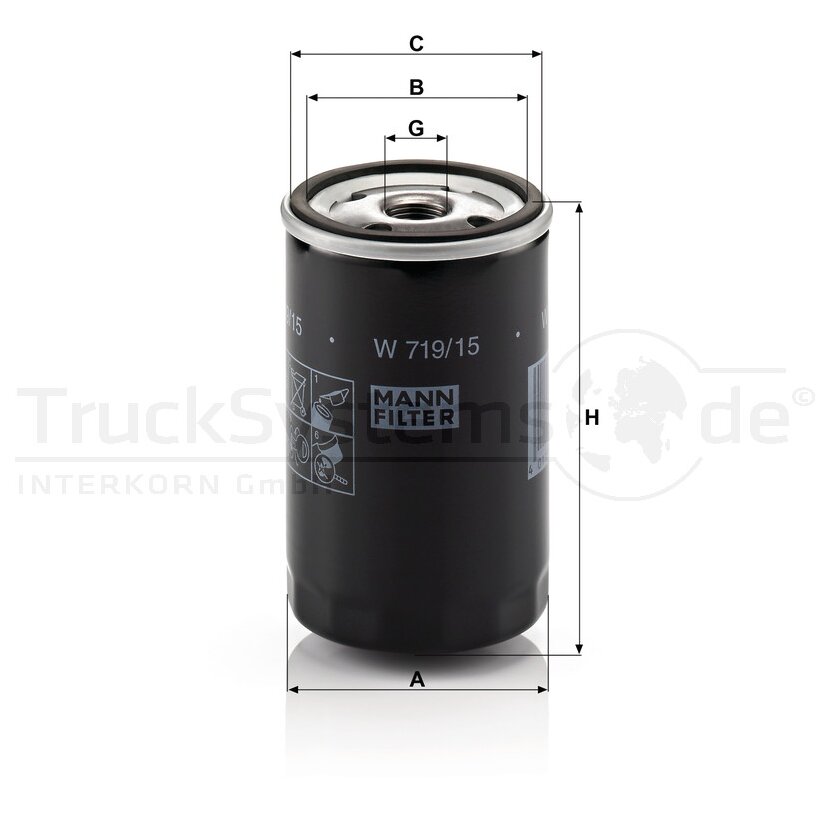 MANN-FILTER Ölfilter W 719/15 - W719/15 für 11 42 1 266 773