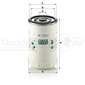 MANN-FILTER Ölfilter W 719/27 - W719/27 für...