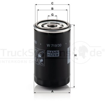 MANN-FILTER Ölfilter MANN W 719/30 (10) - W719/30 -...