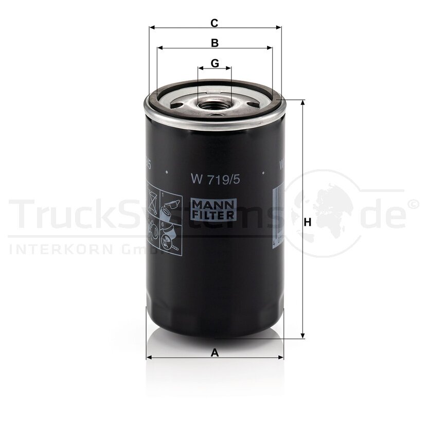 MANN-FILTER Ölfilter MANN W 719/5 (10) - W719/5 - W7195