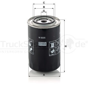 MANN-FILTER Ölfilter W 8005 - W8005 für 1901603