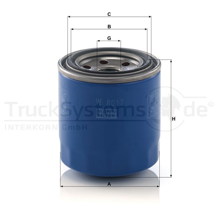 MANN-FILTER Ölfilter W 8017 - W8017 für 26300-35530