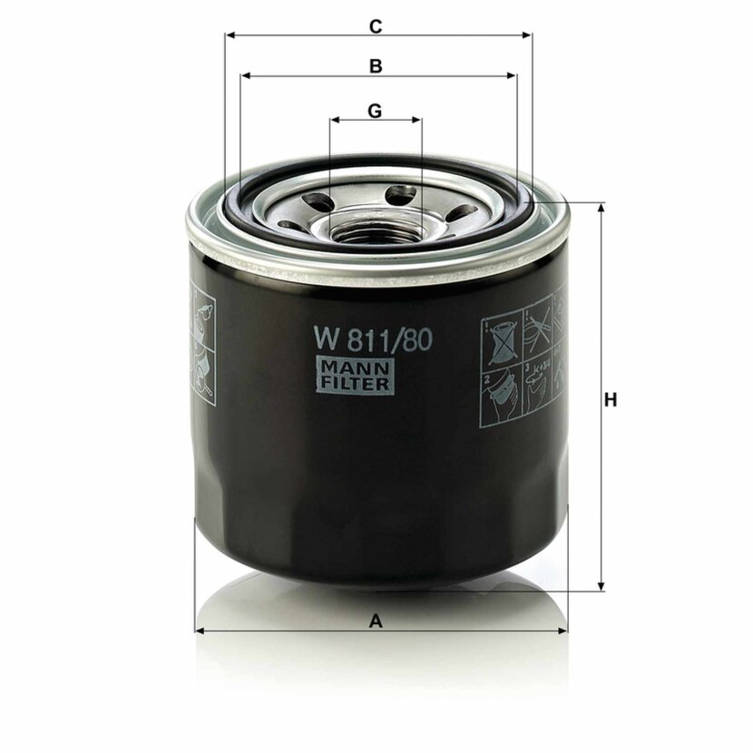 MANN-FILTER Ölfilter MANN Durchmesser80mm H: 75mm - W 811/80 - W81180