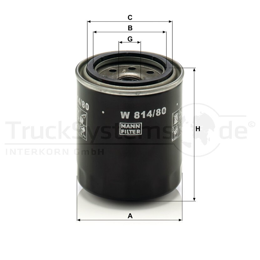 MANN-FILTER Ölfilter W 814/80 - W814/80 für 15601-87305-000