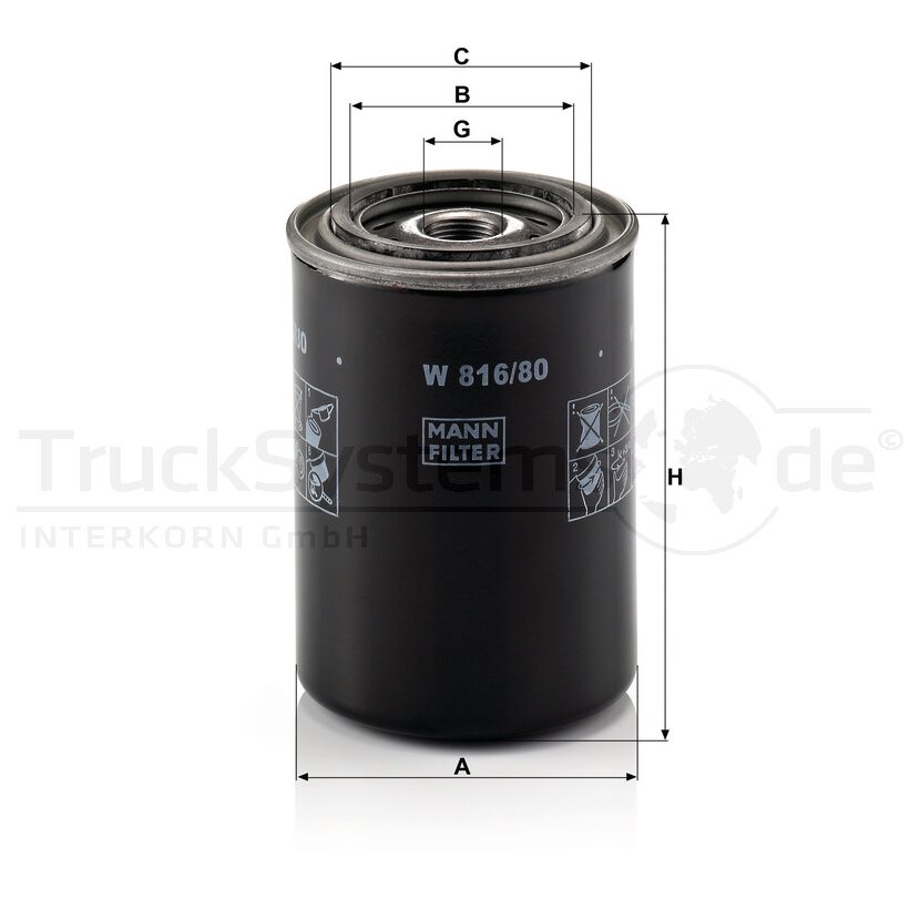 MANN-FILTER Ölfilter W 816/80 - W816/80 für 15601-87305