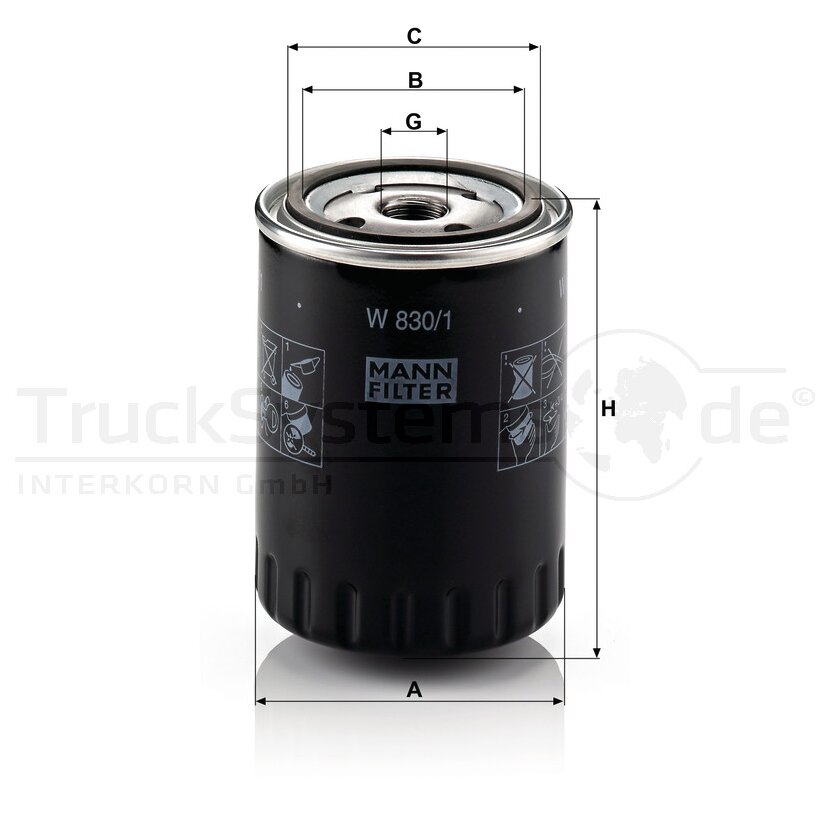 MANN-FILTER Ölfilter W 830/1 - W830/1 für 1085 801