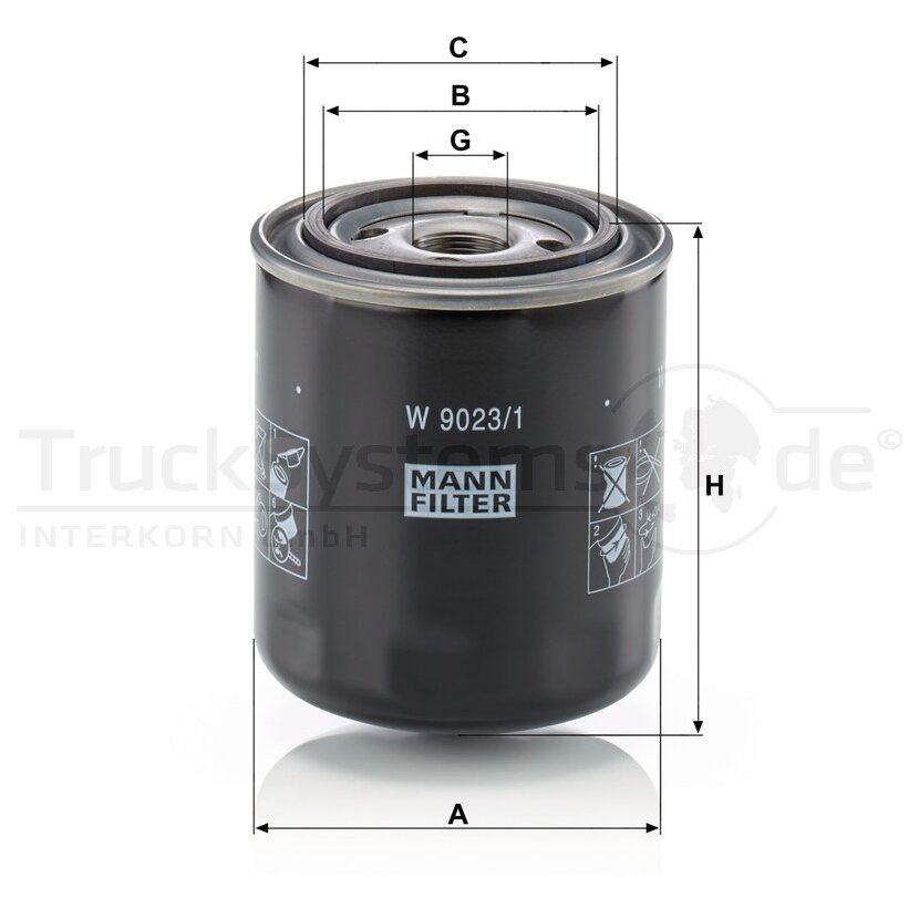 MANN-FILTER Hydraulikfilter, Automatikgetriebe W 9023/1 - W9023/1 für 81.32118-0021
