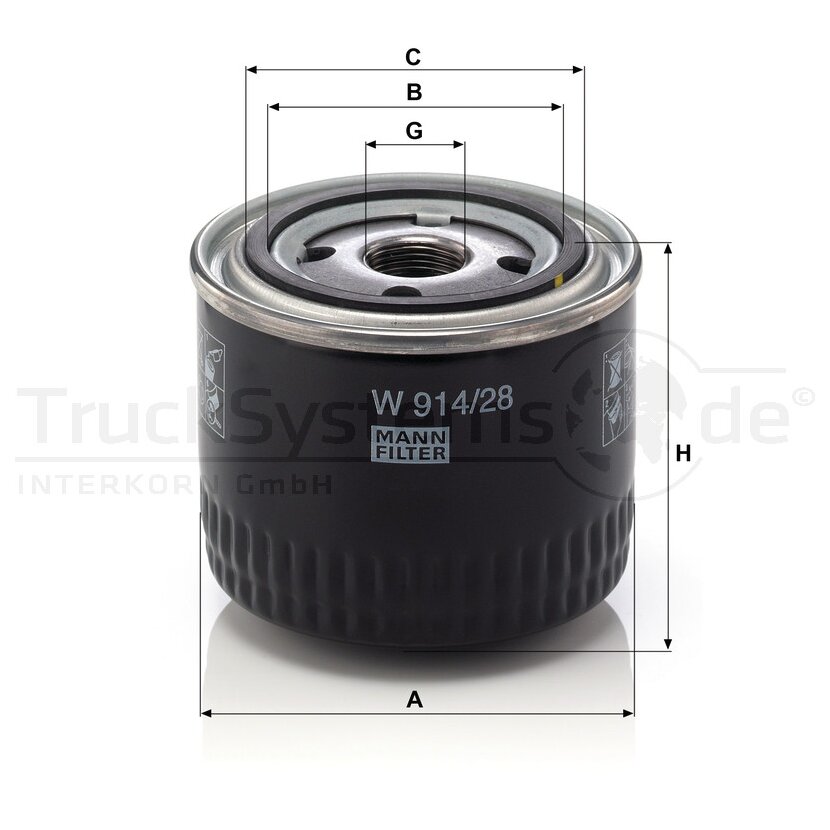 MANN-FILTER Ölfilter W 914/28 - W914/28 für 5801985959