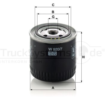 MANN-FILTER Ölfilter W 920/7 - W920/7 für 53999N