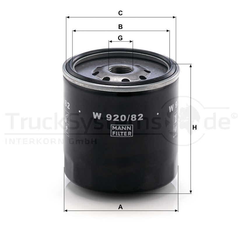 MANN-FILTER Ölfilter W 920/82 - W920/82 für 8-94430-983-0