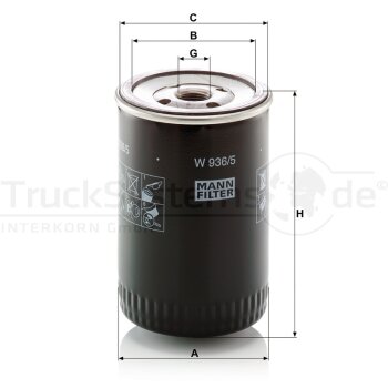 MANN-FILTER Ölfilter W 936/5 - W936/5 für 1498 027