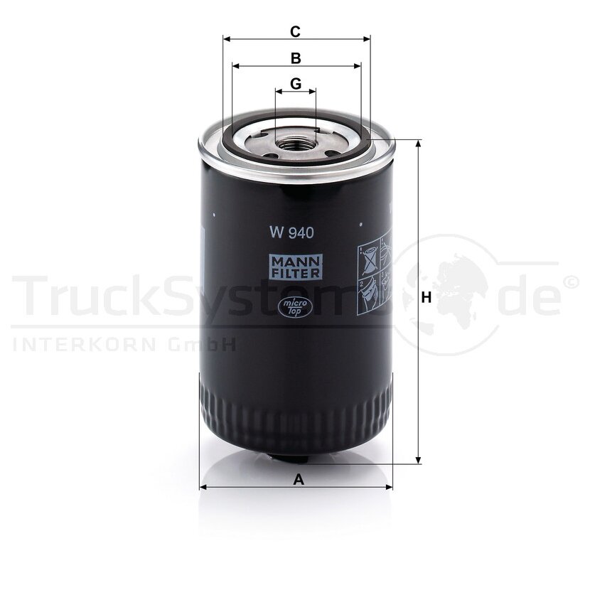 MANN-FILTER Ölfilter MANN W 940 (10) Durchmesser93mm H: 142mm - W940