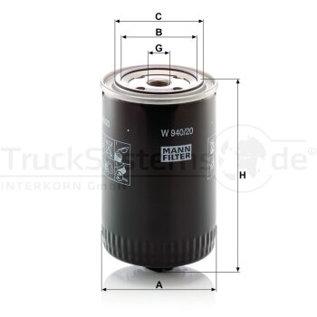 MANN-FILTER Ölfilter W 940/20 - W940/20 für 77...