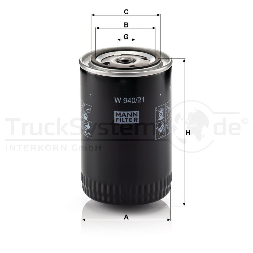 MANN-FILTER Ölfilter W 940/21 - W940/21 für 1354823