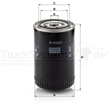 MANN-FILTER Ölfilter W 940/21 - W940/21 für...