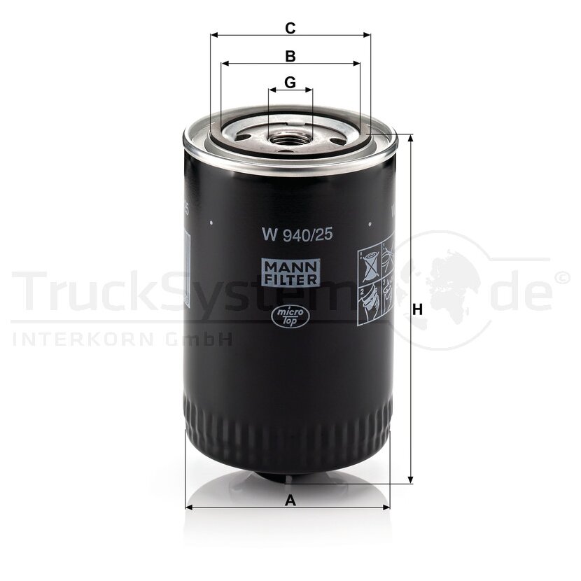 MANN-FILTER Ölfilter MANN W 940/25 (10) - W940/25 - W94025