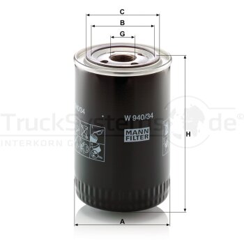 MANN-FILTER Ölfilter W 940/34 - W940/34 für...