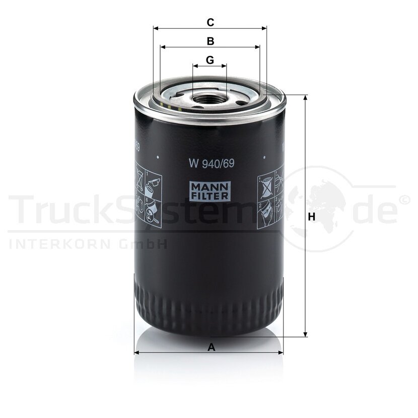 MANN-FILTER Ölfilter W 940/69 - W940/69 für 299 5655