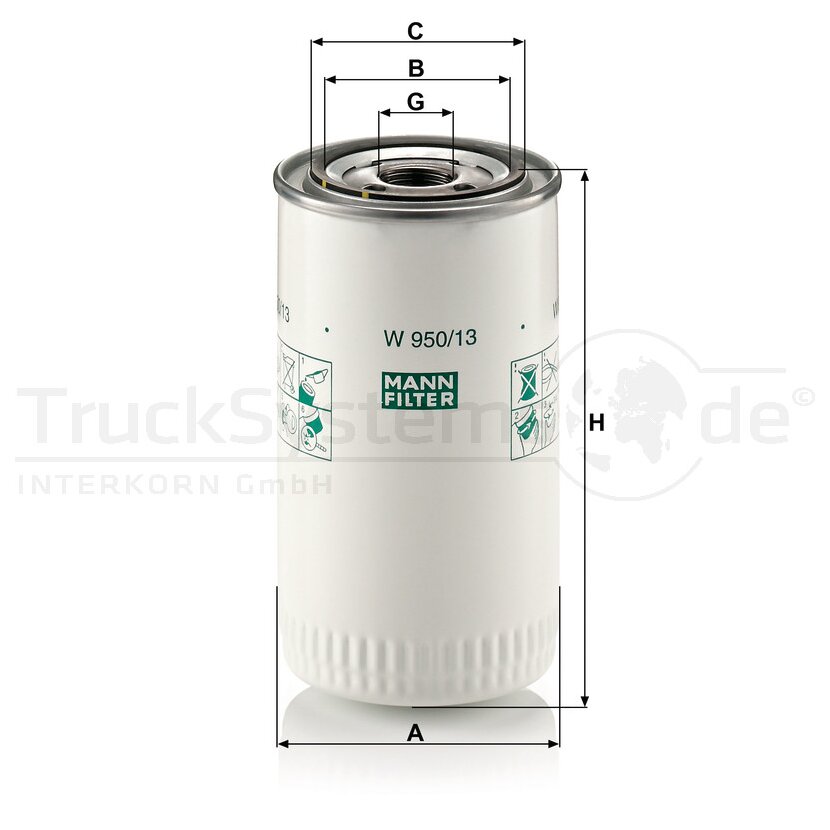MANN-FILTER Ölfilter W 950/13 - W950/13 für 423135