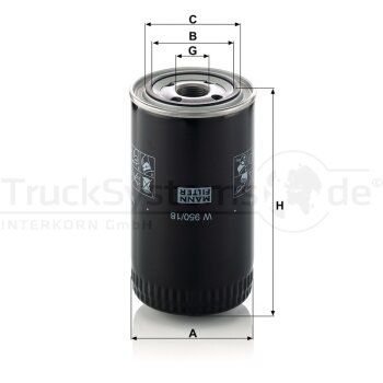 MANN-FILTER Ölfilter W 950/18 - W950/18 für CBU...