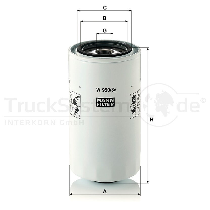 MANN-FILTER Ölfilter W 950/36 - W950/36 für 299 5561