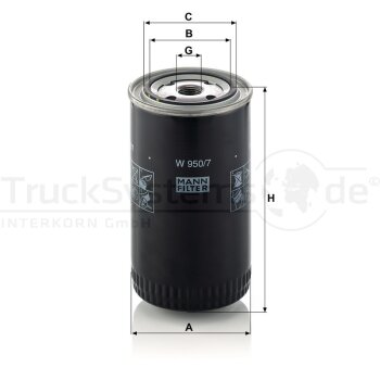 MANN-FILTER Ölfilter W 950/7 - W950/7 für 75065702