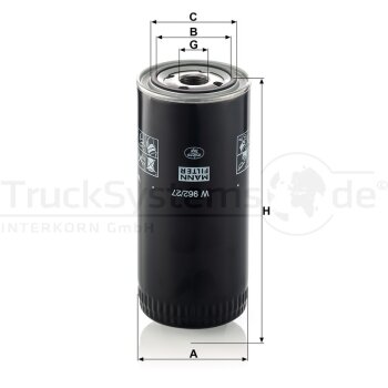 MANN-FILTER Ölfilter W 962/27 - W962/27 für 570...