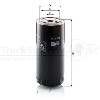 MANN-FILTER Ölfilter W 962/28 - W962/28 für 550...